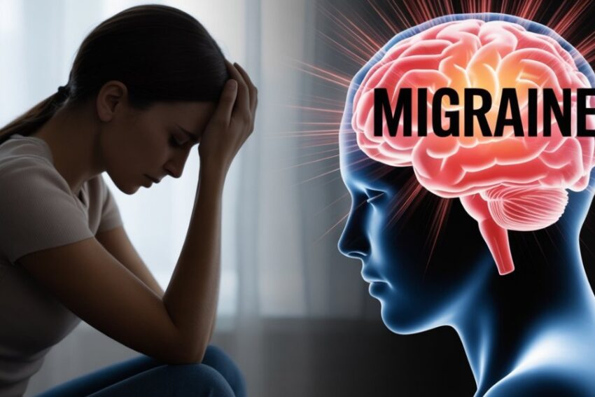 Migraine vs headache illustration